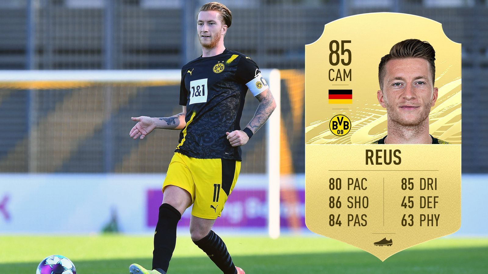 
                <strong>Marco Reus (Borussia Dortmund/Deutschland)</strong><br>
                Abwertung: -3 PunkteGesamtstärke FIFA 20: 88Gesamtstärke FIFA 21: 85
              