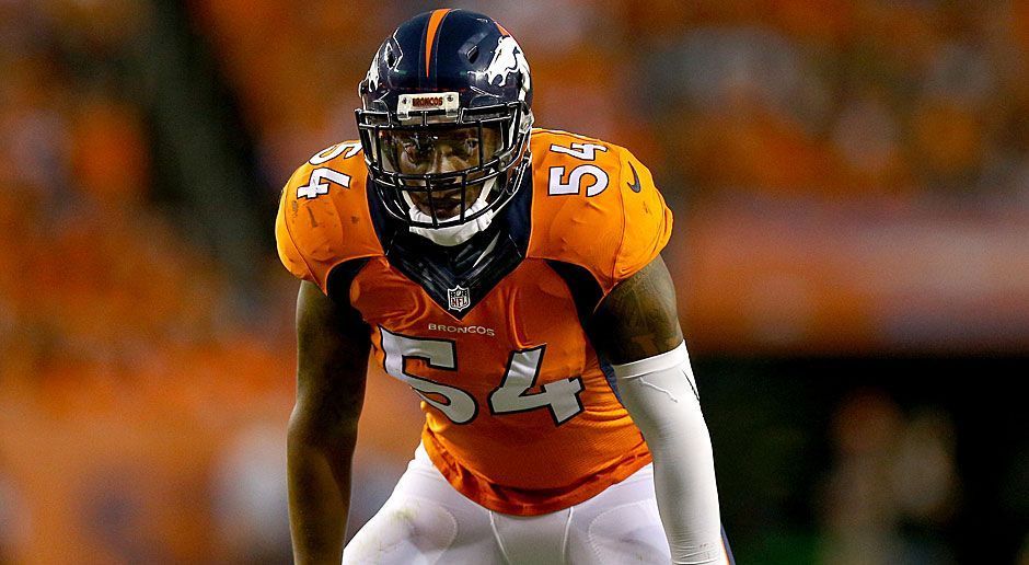 
                <strong>Brandon Marshall</strong><br>
                Brandon Marshall: Erst an 142. Position wurde er beim Draft 2012 von den Jacksonville Jaguars gepickt. Nach nur fünf Einsätzen war jedoch Schluss für Marshall. Deutlich besser läuft es in Denver, wo er in den vergangenen drei Jahren den Sprung in die Startformation geschafft hat. Dabei verschaffte ihm eine Verletzung von Von Miller am 24. Dezember 2013 den Einstieg ins Roster. Im vergangenen Jahr sorgte er beim Season Opener gegen die Carolina Panthers für Aufruhr, weil er während der Nationalhymne kniend protestierte - was ihn einen Werbe-Deal kostete. Für die Broncos ist er aber unverzichtbar.
              