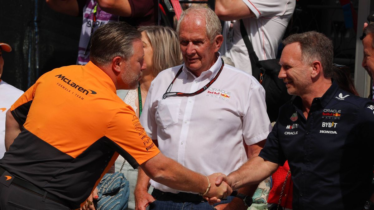 Zak Brown, Helmut Marko & Christian Horner FORMULE 1 : Grand Prix d Espagne - FIA - Montmelo - 23 06 2024 MPSAgency Panoramic PUBLICATIONxNOTxINxFRAxBEL