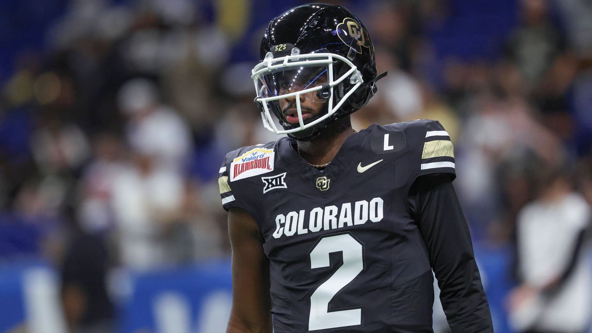 NCAA, College League, USA Football: Alamo Bowl-Brigham Young at Colorado Dec 28, 2024; San Antonio, TX, USA; Colorado Buffaloes quarterback Shedeur Sanders (2) warms up before the game against the ...
