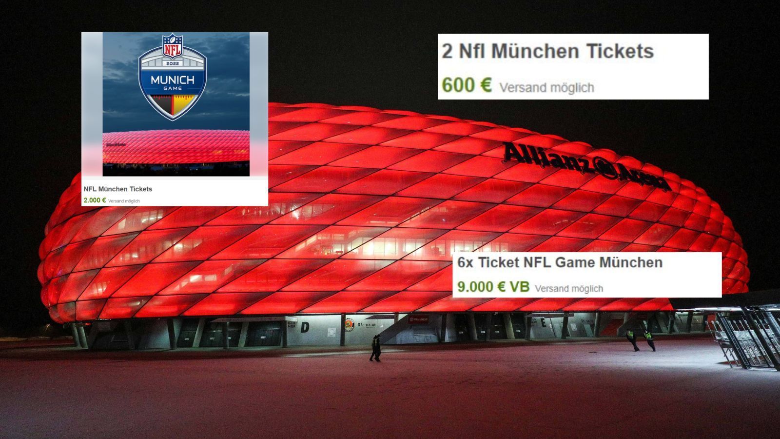 
                <strong>Die frechsten Kleinanzeigen für das NFL-Spiel in München</strong><br>
                Das erste Regular-Season-Spiel der NFL in München war bereits innerhalb von ein paar Minuten ausverkauft. Wie bei solchen Events üblich, gab es auch gleich die ersten Angebote auf der Kleinanzeigen-Plattform "eBay". Allerdings ist die Plattform wohl den vielen Beschwerden und Meldungen nachgegangen und hat die meisten Anzeigen gelöscht. Zumindest findet man keine mehr auf der Plattform. ran hat dennoch die horrendesten Angebote der ersten Tage zusammengestellt.
              