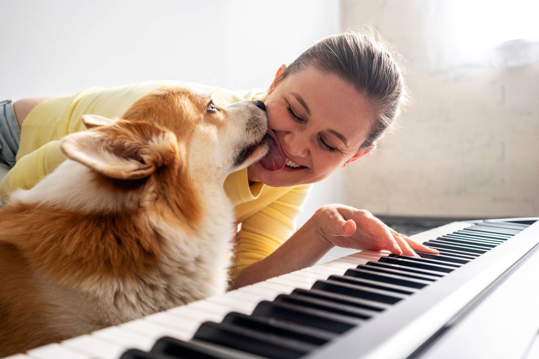 Mit frischem Atem macht Knutschen Spaß: Hausmittel wie Apfel, Petersilie oder Minze helfen gegen Mundgeruch bei Hunden.