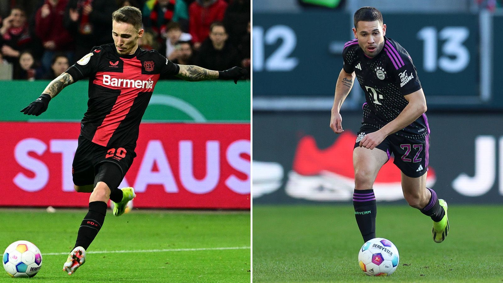 <strong>Alejandro Grimaldo vs. Raphael Guerreiro</strong><br>Guerreiro wird nach Davies' Ausfall als Linksverteidiger auflaufen. Insgesamt liefert er beim FC Bayern nicht das ab, was man sich von ihm versprochen hat. Vor allem defensiv ist der Portugiese sehr anfällig. Das wird wohl auch gegen Leverkusens Power-Offensive um Wirtz und Co. so sein. Grimaldo agiert sehr viel souveräner und ist zudem auf der linken Außenbahn natürlich torgefährlicher.&nbsp;<strong>Leverkusen - Bayern 4:3</strong>