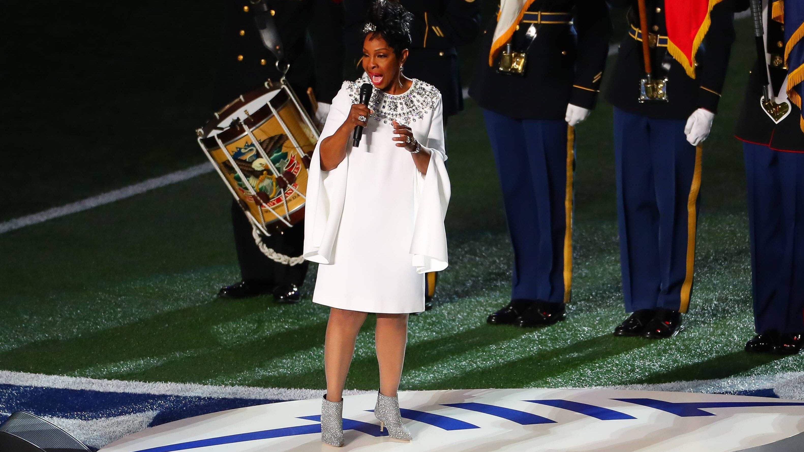 <strong>Gladys Knight</strong><br>2019:&nbsp;Gladys Knight beim Super Bowl zwischen den Los Angeles Rams und den New England Patriots.