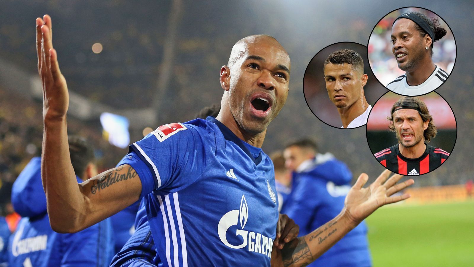 
                <strong>Schalkes Abwehrchef Naldo präsentiert seine Traum-Elf</strong><br>
                Schalkes Abwehrchef Naldo hat für "transfermarkt.de" seine persönliche Traumelf aufgestellt. Kurios: Obwohl der Brasilianer schon ewig in Deutschland kickt, greift er auf keinen einzigen aktiven oder Ex-Bundesliga-Profi zurück, sondern auf zahlreiche Ex-Größen wie Ronaldinho, Paolo Maldini sowie zwei mehrmalige Weltfußballer.
              