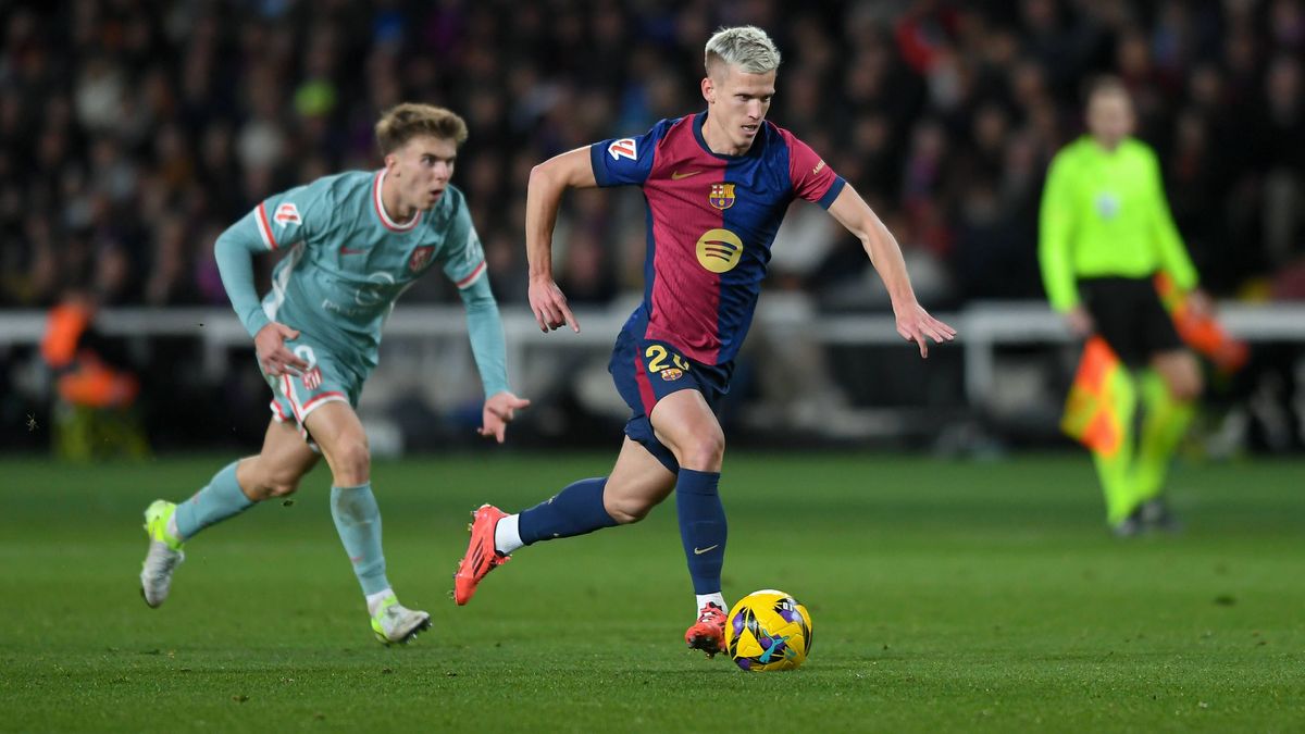 FC Barcelona, Barca v ATLETICO DE MADRID. OLIMPIC STADIUM LLUIS COMPANYS. MONTJUIC,BARCELONA. DECEMBER 21,2024 FC BARCELONA vs ATLETICO DE MADRID. December 21,2024 Dani Olmo (20) of FC Barcelona du...