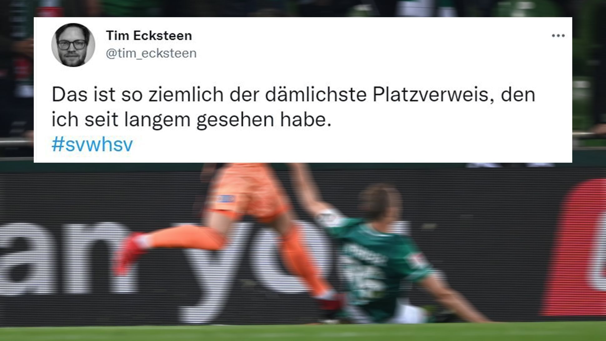 
                <strong>Groß fliegt unnötig vom Platz</strong><br>
                Nach der frühen Führung durch Robert Glatzel (2.) sorgt vor allem die Szene von Bremen-Kapitän Christian Groß für den ersten Aufreger. Der 32-Jährige ging gelb vorbelastet ungestüm in den Zweikampf mit HSV-Torwart Daniel Heuer-Fernandes. Das Ende vom Lied: Rote Karte
              