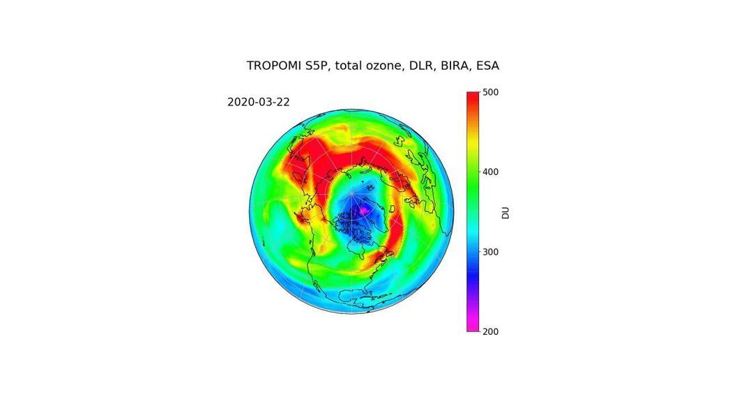 März 2020 - Ozonloch in der Arktis