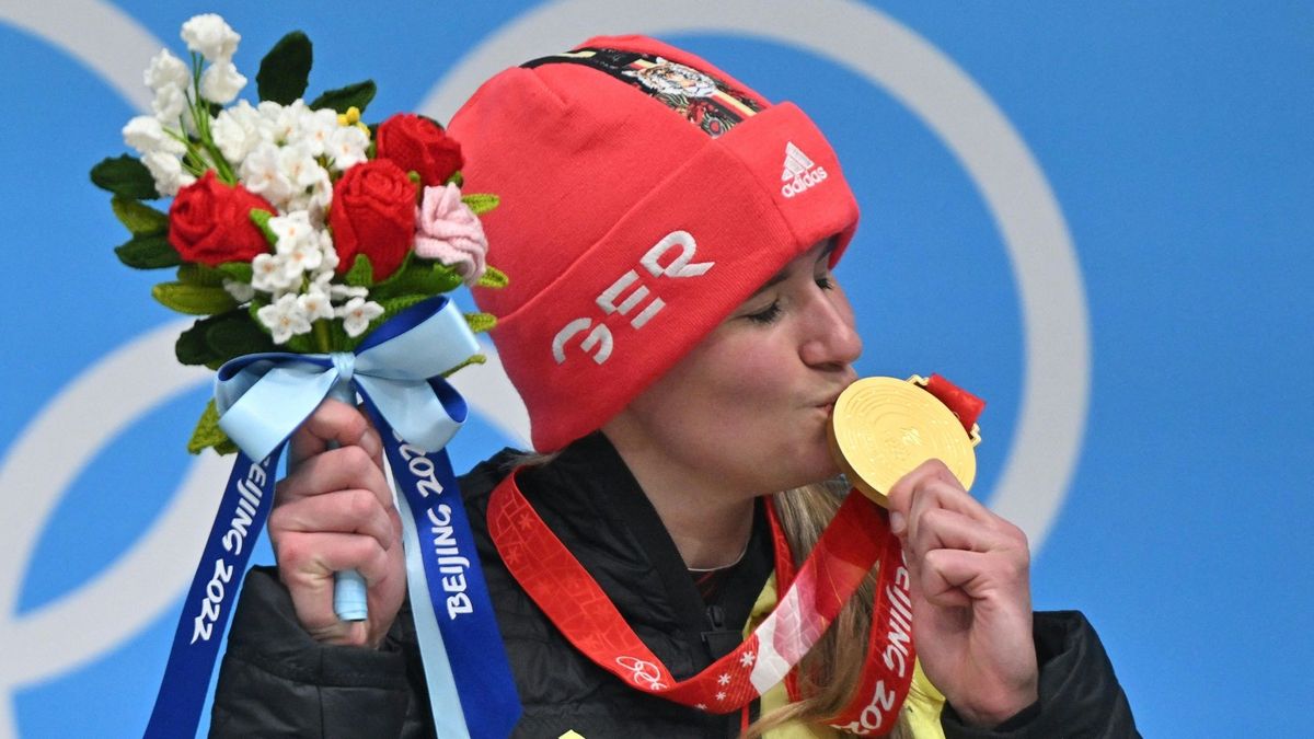 Geisenberger bei ihrem Sieg in Peking