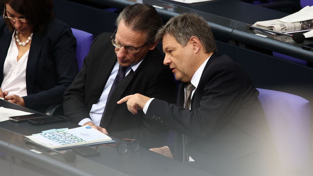 Die früheren Ampel-Minister Kukis (l.) und Habeck haben neue berufliche Pläne.