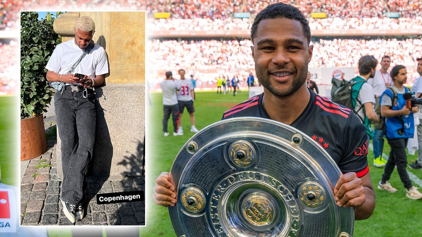 <strong>Serge Gnabry</strong><br>
                Im Sommerte sicherte sich der FC Bayern um Serge Gnabry in einem Herzschlagfinale durch ein 2:1 in Köln im Fernduell mit Borussia Dortmund den Meistertitel. Im Anschluss posierte Gnabry in der dänischen Hauptstadt Kopenhagen - mit neuer Haarfarbe. Der Flügelflitzer überraschte mit blonden Haaren, postete seinen neuen Look auf Instagram.&nbsp;