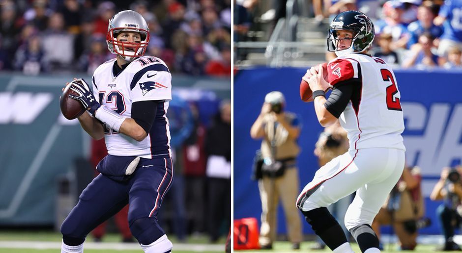 
                <strong>Brady vs. Ryan: Das Head-to-Head</strong><br>
                Im Super Bowl LI zwischen den Atlanta Falcons und den New England Patriots treffen mit Tom Brady und Matt Ryan zwei der besten Quarterbacks der aktuellen Spielzeit aufeinander (live am 5. Februar ab 22:55 Uhr in SAT.1). ran.de wirft vorab einen Blick auf die Statistiken beider Spieler. Wer hat diese Saison mehr überzeugt? Berücksichtigt werden alle Spiele in der Regular Season und in den Playoffs. (Quelle: ESPN)
              