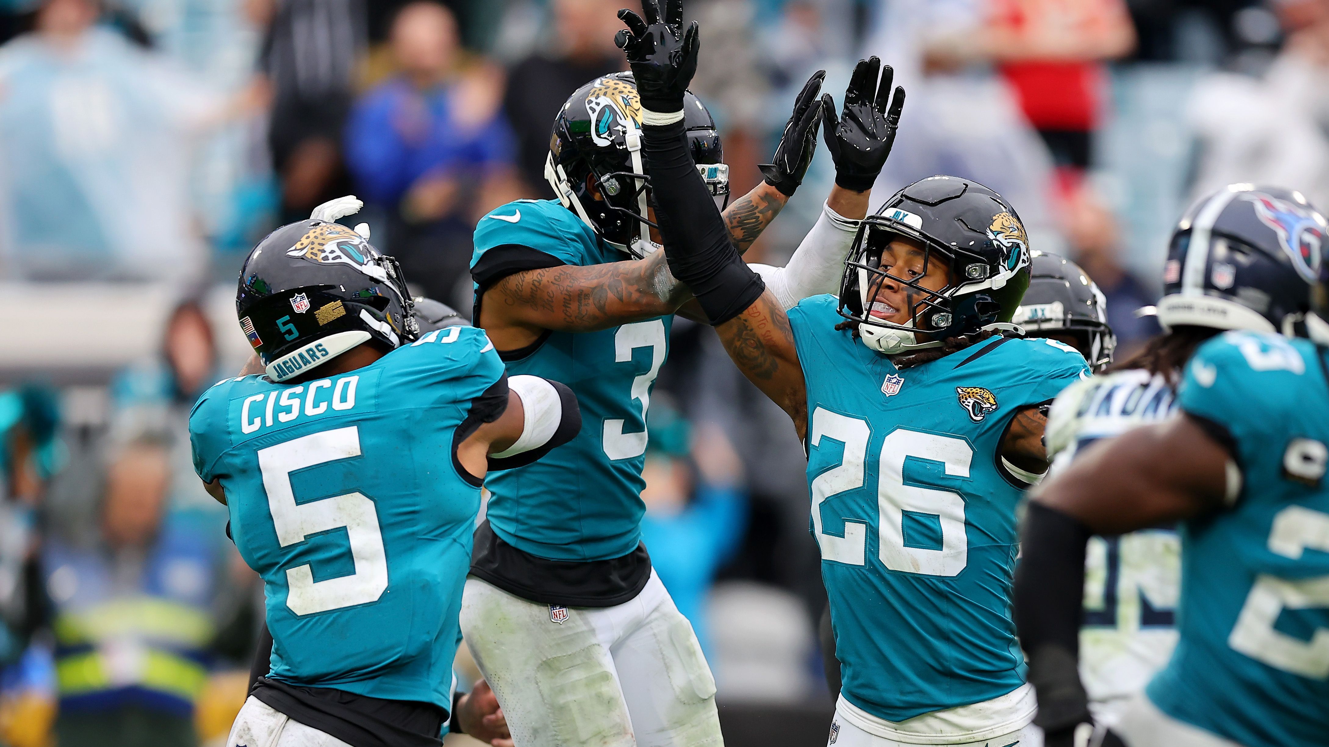 <strong>Platz 23 (geteilt): Jacksonville Jaguars</strong><br>Gegnerbilanz in 2024: 135-154<br>Prozentualer Anteil der Siege der Gegner: 46,7