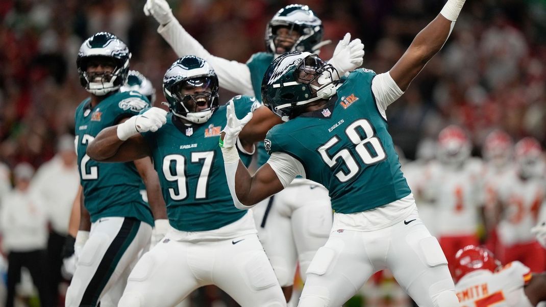 Die Philadelphia Eagles jubeln im Super Bowl.