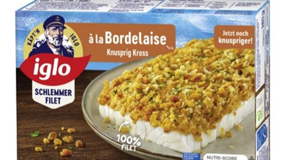 Das vom Rückruf betroffene „iglo Schlemmer-Filet à la Bordelaise – KNUSPRIG KROSS“