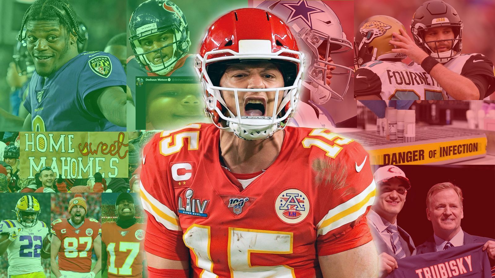 
                <strong>Mahomes-Deal: Die Gewinner und Verlierer</strong><br>
                Wenn alle mit einem Monster-Deal rechnen, aber nicht mit einer derartigen Bombe. Patrick Mahomes hat sich bis 2032 (!) an die Kansas City Chiefs gebunden und kann dabei bis zu 530 Millionen Dollar verdienen. Damit ist es weltweit der höchst dotierte Vertrag eines Sportlers. Und so ein Deal zieht Konsequenzen nach sich. Positive, wie negative. ran.de nennt die fünf größten Gewinner und Verlierer des Mahomes-Deals.
              