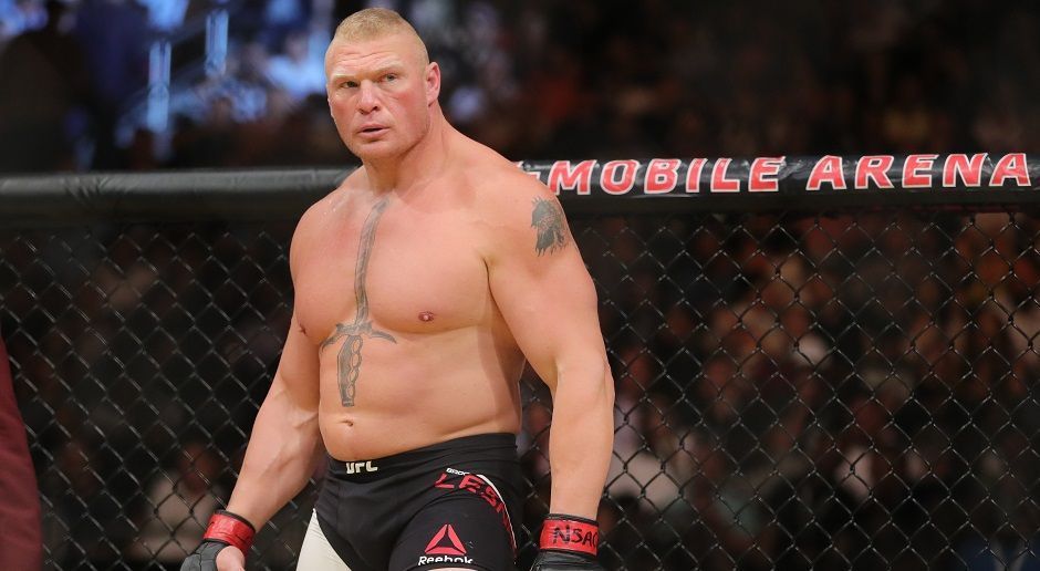 
                <strong>Brock Lesnar</strong><br>
                Brock Lesnar ist ein Phänomen. Der WWE-Superstar entthronte den legendären Champion Randy Couture in seinem dritten UFC-Kampf und verteidigte seinen WM-Titel im Schwergewicht anschließend zwei Mal.
              