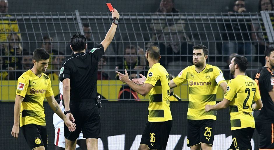 
                <strong>Sokratis</strong><br>
                Kämpft wie gewohnt mit harten Bandagen, auch im Strafraum und bekommt prompt die Quittung. Sieht nach einer Notbremse in der 47. Minute die Rote Karte. Macht zuvor beim 1:2 durch Poulsen ebenfalls keine gute Figur und schenkt Bürki den Treffer fast selbst ein. ran-Note: 6.
              