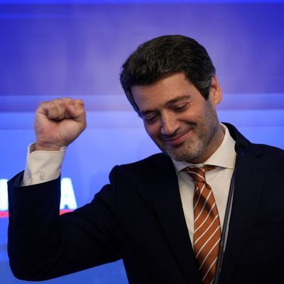 Portugal, Lissabon: Der Vorsitzende der rechtspopulistischen Partei Chega, Andre Ventura