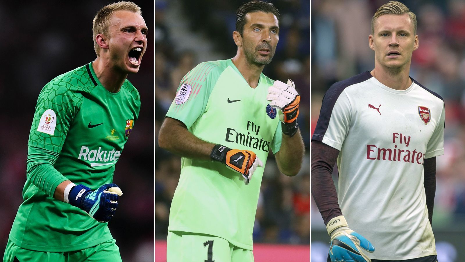 
                <strong>Buffon, Leno und Co: Die bekanntesten Ersatzkeeper Europas</strong><br>
                Gianluigi Buffon (Mi.) hat bei Paris St. Germain seinen Stammplatz verloren. Der Italiener wurde von Coach Thomas Tuchel doch etwas überraschend auf die Bank verbannt. Der 40 Jahre alte Buffon ist aber nicht der einzige Star-Keeper, der derzeit im Verein nur auf der Bank sitzt.
              