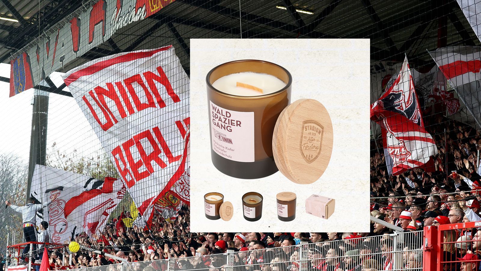 
                <strong>1. FC Union Berlin</strong><br>
                Ein bisschen Duft der Alten Försterei für zuhause gefällig? Dann gibt es im Fanshop des 1. FC Union Berlin die perfekte Lösung: Die Duftkerze "Alte Försterei". In der Kerze sind zudem Aromen wie Wacholder und Kiefer enthalten. Ein Stadionbesuch wird die Kerze wohl eher nicht ersetzen, dafür kostet sie aber mit 29,95 Euro fast genauso viel.
              