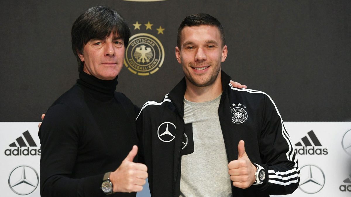 Wieder vereint: Joachim Löw (l.) und Lukas Podolski