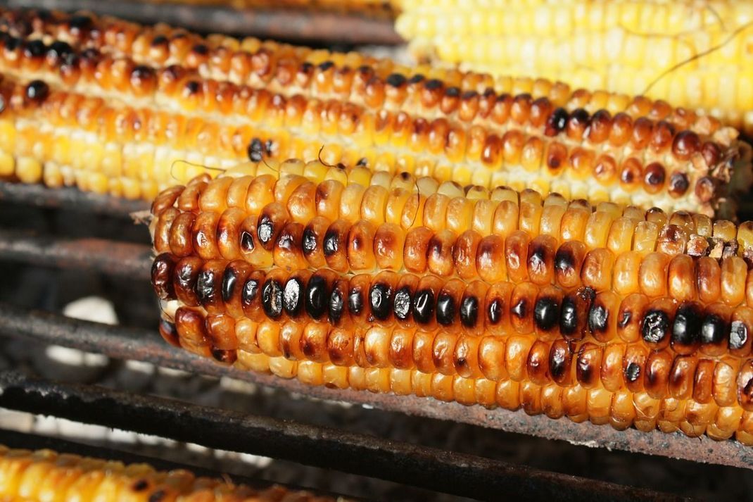 Die gegrillten Maiskolben schmecken sowohl klassisch mit Butter und Salz als auch mit anderen Marinaden.