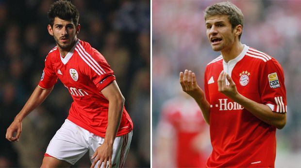 
                <strong>Angriff: Nelson Oliveira (Benfica) - Thomas Müller (FC Bayern)</strong><br>
                Angriff: Nelson Oliveira (Benfica) - Thomas Müller (FC Bayern). Oliveira hat den ganz großen Durchbruch nie geschafft. Lange zählt er zu den besten Offensiv-Talenten Portugals. Derzeitig ist er von Benfica an den englischen Zweitligisten Nottingham Forest ausgeliehen. Es ist bereits das sechste (!) Mal, dass der nun 24-Jährige verliehen ist. Müller gelingt in der ersten Bayern-Saison als Stammspieler schon der Sprung ins DFB-Team und zur Weltmeisterschaft 2010. 
              