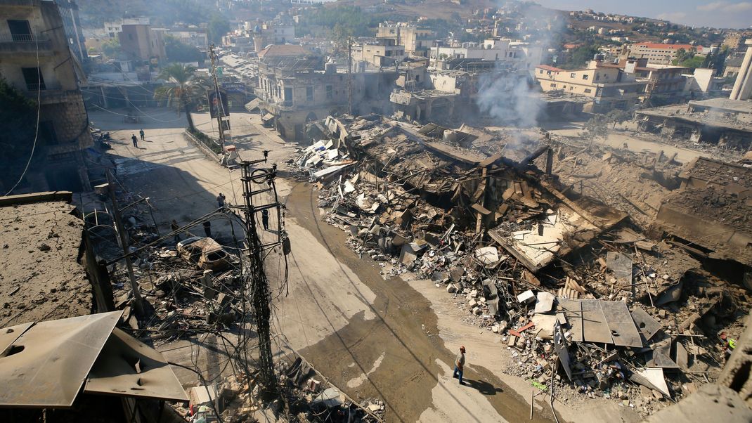 Libanon, Nabatija: Dieses Foto zeigt die durch israelische Luftangriffe verursachte Zerstörung. 