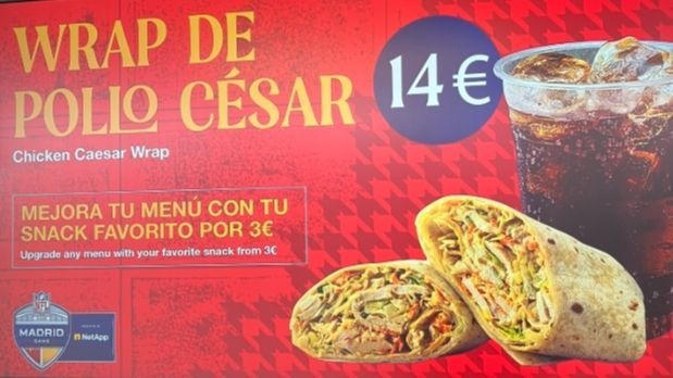 <strong>Chicken Wrap mit Softdrink:</strong><br>14€