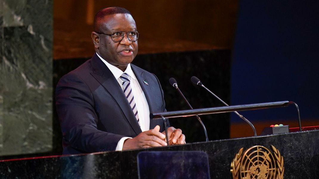 Präsident von Sierra Leone, Julius Maada Bio, spricht zu Beginn des Transforming Education Summit im Hauptquartier der Vereinten Nationen. (Archivbild)