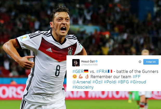 
                <strong>Özil freut sich auf Vereinskameraden</strong><br>
                Mesut Özil freut sich auf das Duell gegen seine Teamkameraden Olivier Giroud und Laurent Koscienly.
              