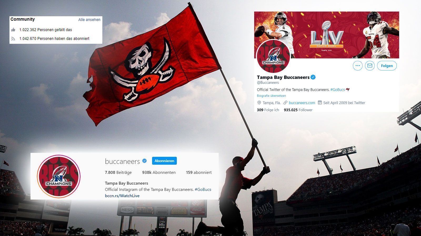 
                <strong>Tampa Bay Buccaneers (Franchise)</strong><br>
                Facebook-Follower: 1.022.000 - Instagram-Follower: 938.000 - Twitter-Follower: 935.000
              