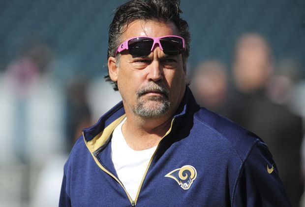 
                <strong>Philadelphia Eagles - St. Louis Rams 34:28</strong><br>
                St. Louis' Coach Jeff Fisher setzt auf eine pinke Sonnenbrille. Aber während der Coach den Durchblick behält, ...
              