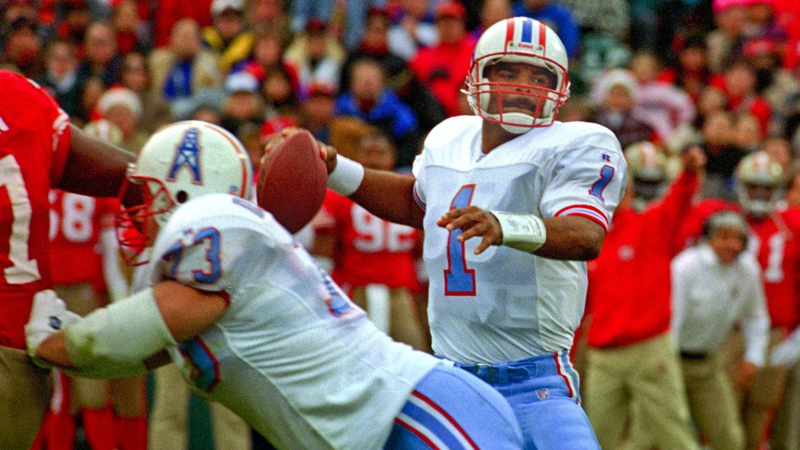 
                <strong>5. Warren Moon</strong><br>
                Teams: Houston Oilers (1984-1993), Minnesota Vikings (1994-1996), Seattle Seahawks (1997-1998), Kansas City Chiefs (1999-2000)Bilanz: 213 Spiele, 108 Niederlagen (105 Siege)Größte Erfolge: 9x Pro Bowl 
              