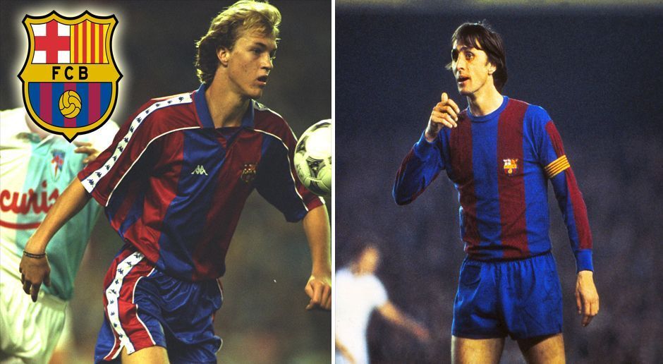 
                <strong>Jordi und Johan Cruyff (FC Barcelona)</strong><br>
                Kaum jemand hat den FC Barcelona so geprägt wie der 2016 verstorbene Johan Cruyff. Zwischen 1973 und 1978 erzielte der Niederländer 48 Tore für Barca. In seiner Zeit als Trainer (1988 bis 1996) trieb Cruyff vor allem die Entwicklung des Barca-Jugendinternats "La Masia" voran, wo auch sein Sohn Jordi das Fußballspielen lernte. Dieser traf zwischen 1992 und 1996 insgesamt 27 Mal für die Katalanen.
              