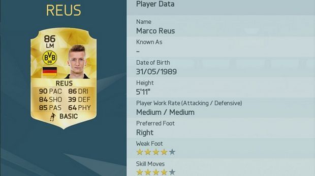 
                <strong>Marco Reus</strong><br>
                Spielerwert: 86 (+/-0) - Marco Reus. Vorheriger Gesamtwert: 86.
              