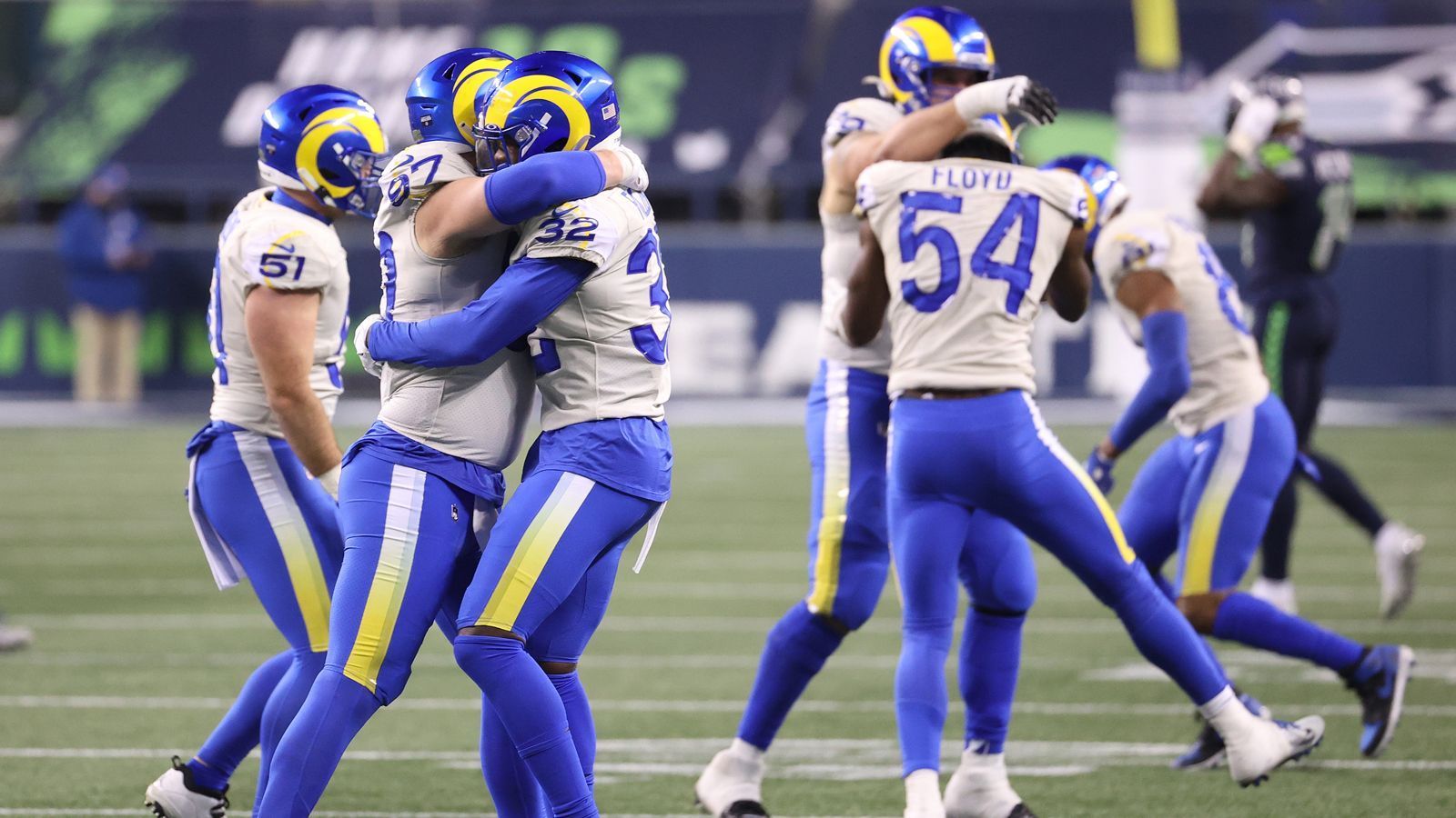 <strong>Platz 6: Los Angeles Rams</strong><br>
                Playoff-Spiele: 54<br>Playoff-Siege: 26