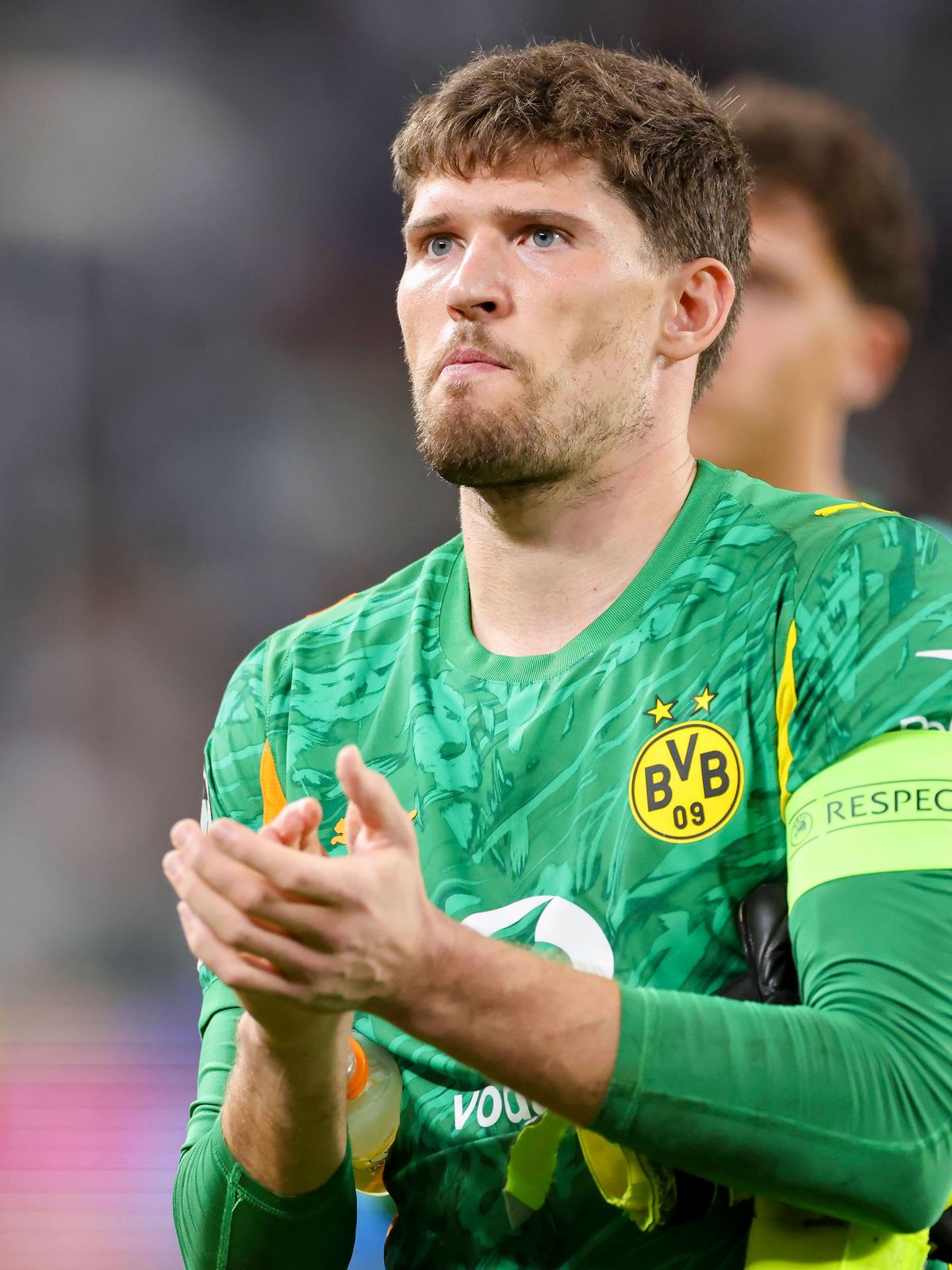 Torhueter Gregor Kobel (Borussia Dortmund) schaut enttaeuscht, UEFA Champions League 2025 26 League Phase MD1, Juventus v Borussia Dortmund, Juventus Stadium am 16. September 2025 in Turin, Italien...