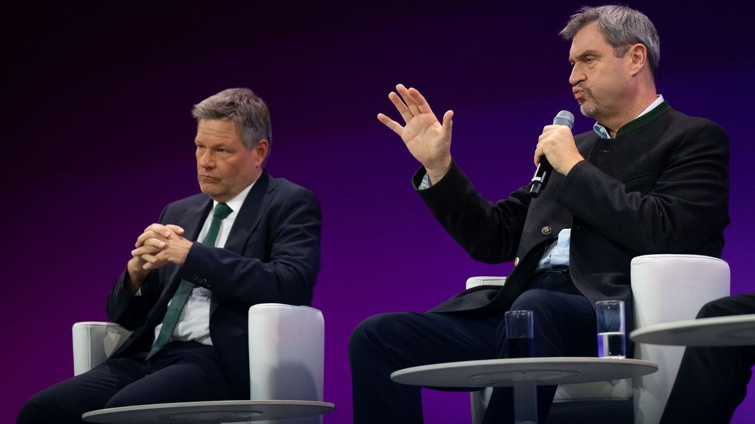 Robert Habeck (links) geht – doch der Streit mit CSU-Chef Söder (rechts) bleibt bestehen.