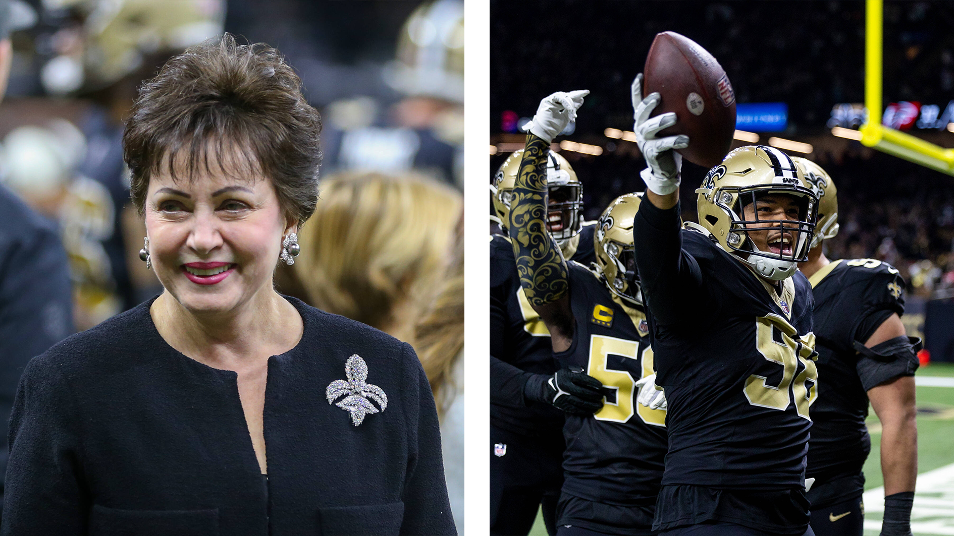 <strong>Platz 21: New Orleans Saints</strong><br>
                Franchise-Wert: 4,08 Milliarden US-Dollar<br>Aktueller Owner: Gayle Benson<br>Kaufpreis: 70 Millionen US-Dollar (1985)<br>Absoluter Gewinn: 4,01 Milliarden US-Dollar.
