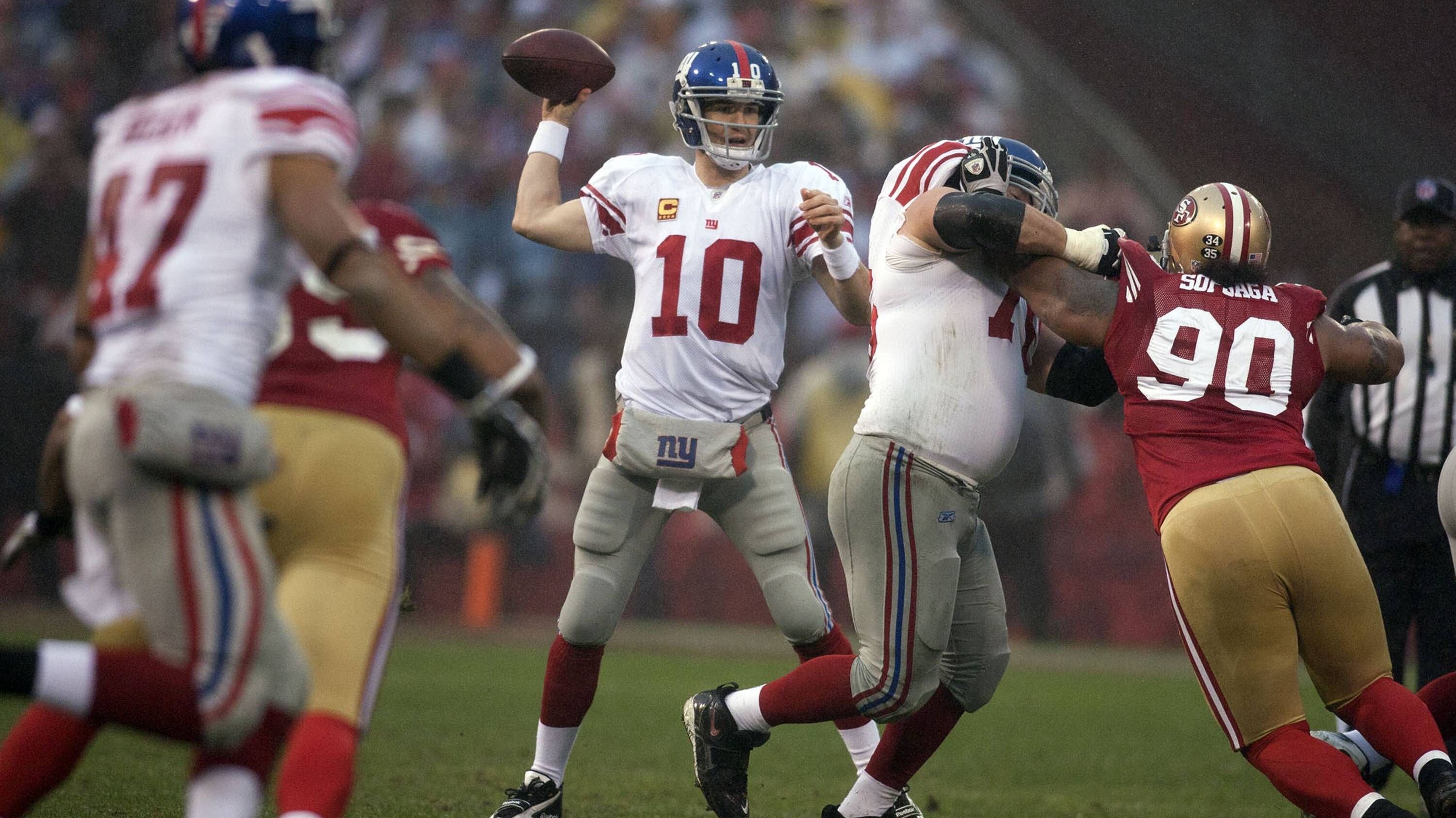 <strong>Platz 16 (geteilt): New York Giants</strong><br>Conference-Championship-Teilnahmen: 5<br>Jahre: 1986, 1990, 2000, 2007, 2011