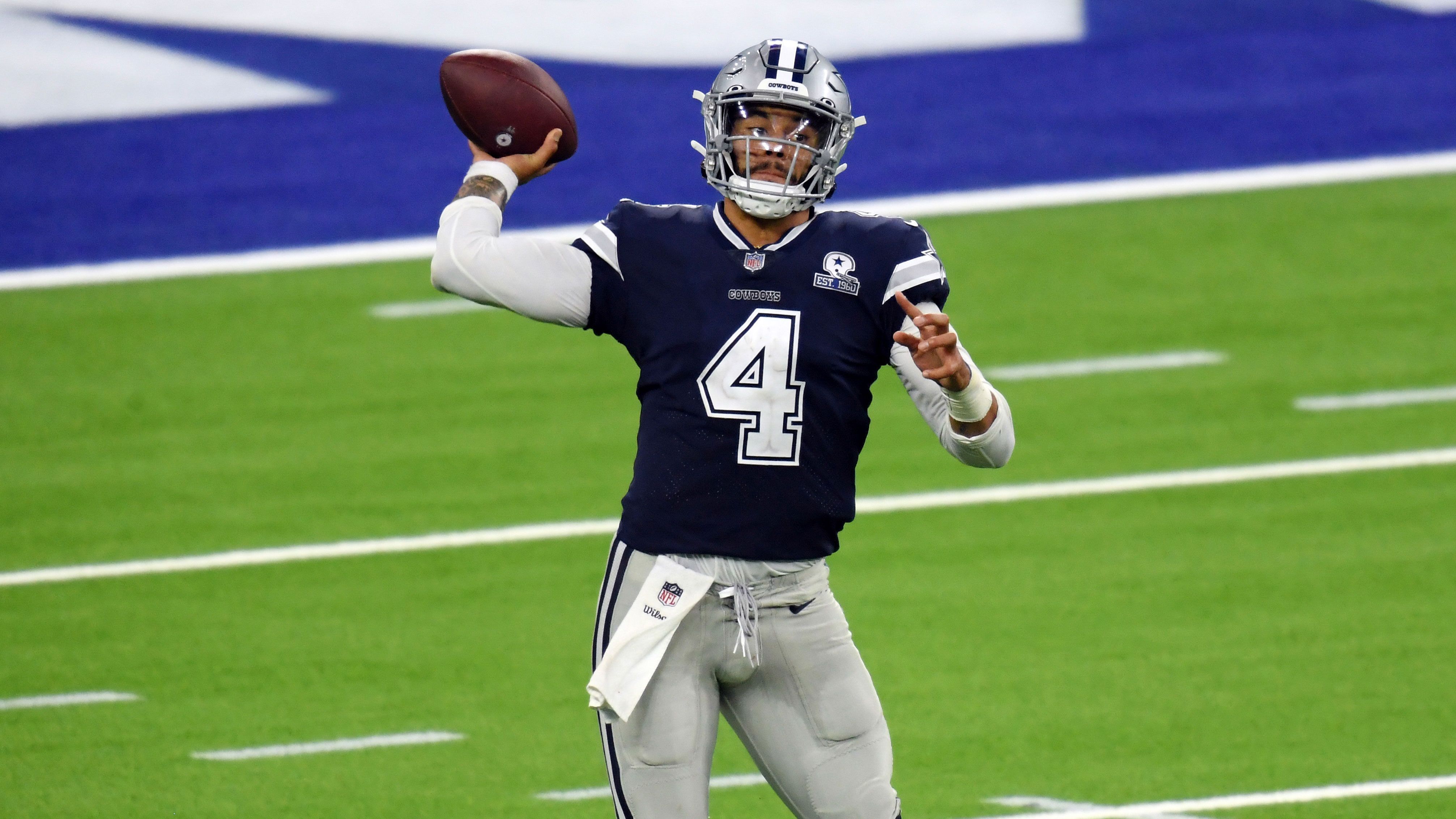 
                <strong>2. Platz: Dak Prescott</strong><br>
                &#x2022; Team: Dallas Cowboys -<br>&#x2022; Quote: +500 (bei einem Einsatz von 100 US-Dollar gewinnt man 600 US-Dollar) -<br>&#x2022; Passing Yards 2020: 1.856 (32. Platz)<br>
              