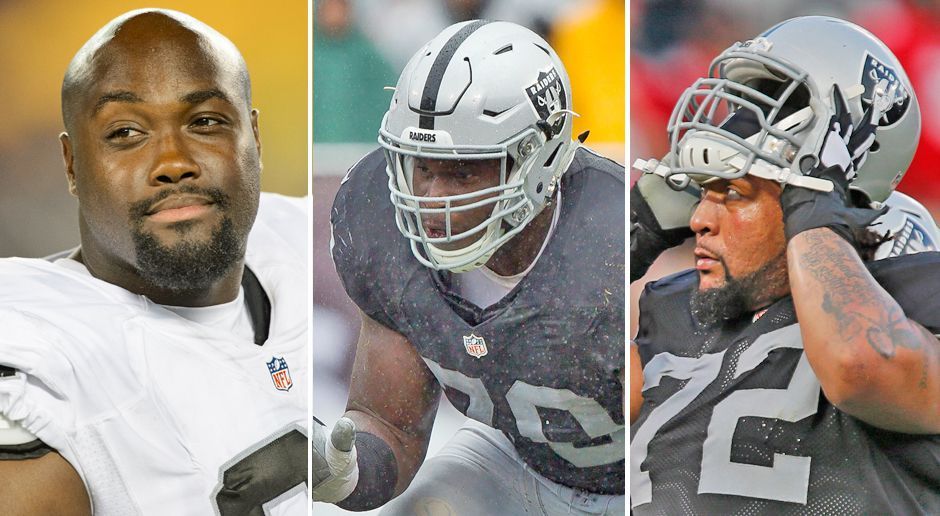 
                <strong>Honorable Mention: O-Line der Oakland Raiders</strong><br>
                Drei der besten fünf O-Liner in Madden 18 spielen bei den Dallas Cowboys. Doch auch die Offensive Line der Oakland Raiders kann sich in der kommenden NFL-Simulation sehen lassen. Mit Rodney Hudson (li., Gesamtstärke 90), Kelechi Osemele (92) und Donald Penn (re., 89) befinden sich drei Beschützer von Quarterback Derek Carr unter den besten zwölf O-Linern in Madden 18.
              