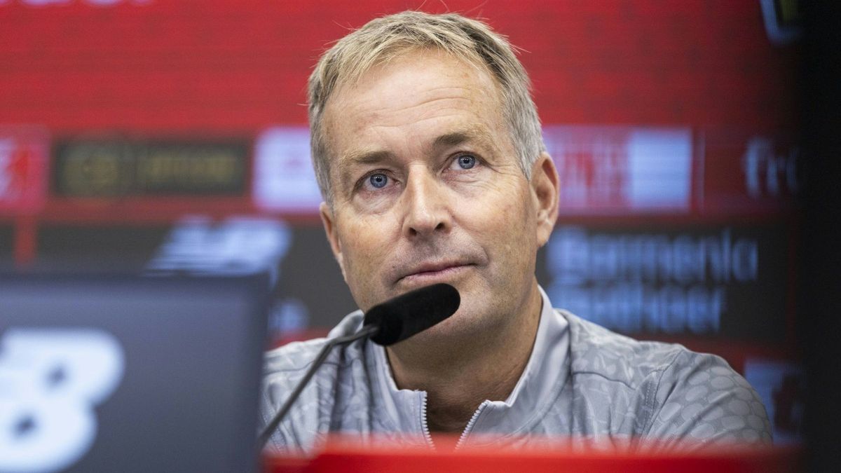 Kasper Hjulmand bei seiner Vorstellung in Leverkusen