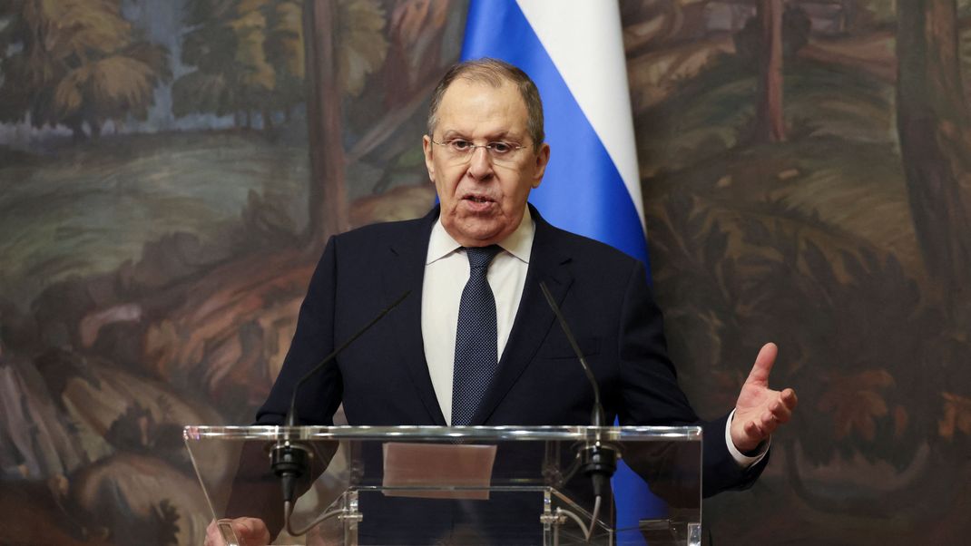 Der russische Außenminister Sergei Lawrow während einer Pressekonferenz in Moskau.