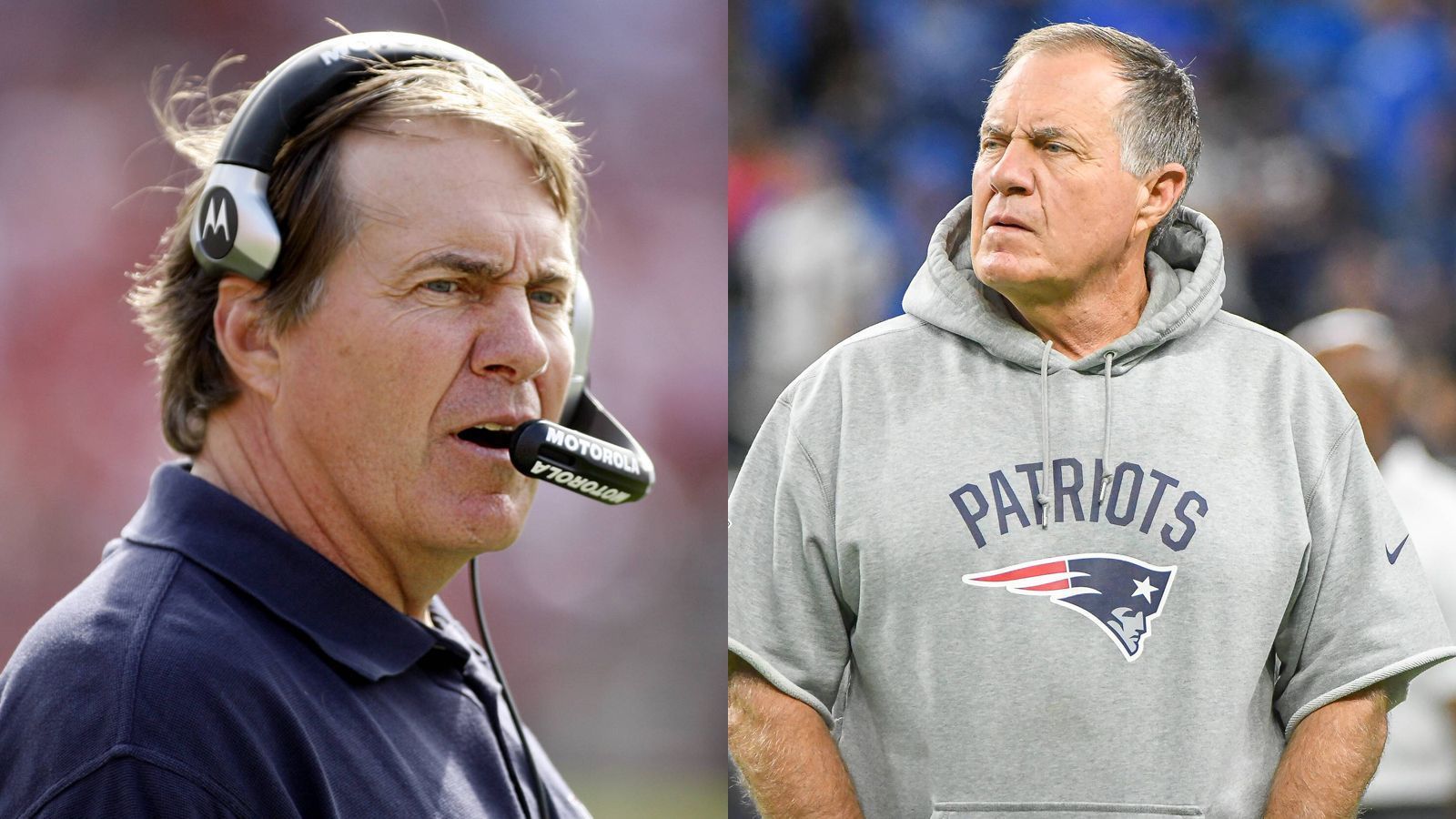 
                <strong>Bill Belichick 2009 und heute</strong><br>
                Bei Bill Belichick hat sich nicht allzu viel verändert. Die Miene ist eisern, die Ärmel sind kurz und die Patriots stehen im Championship Game. Einzig die Haarpracht ist ein bisschen weniger geworden. 
              