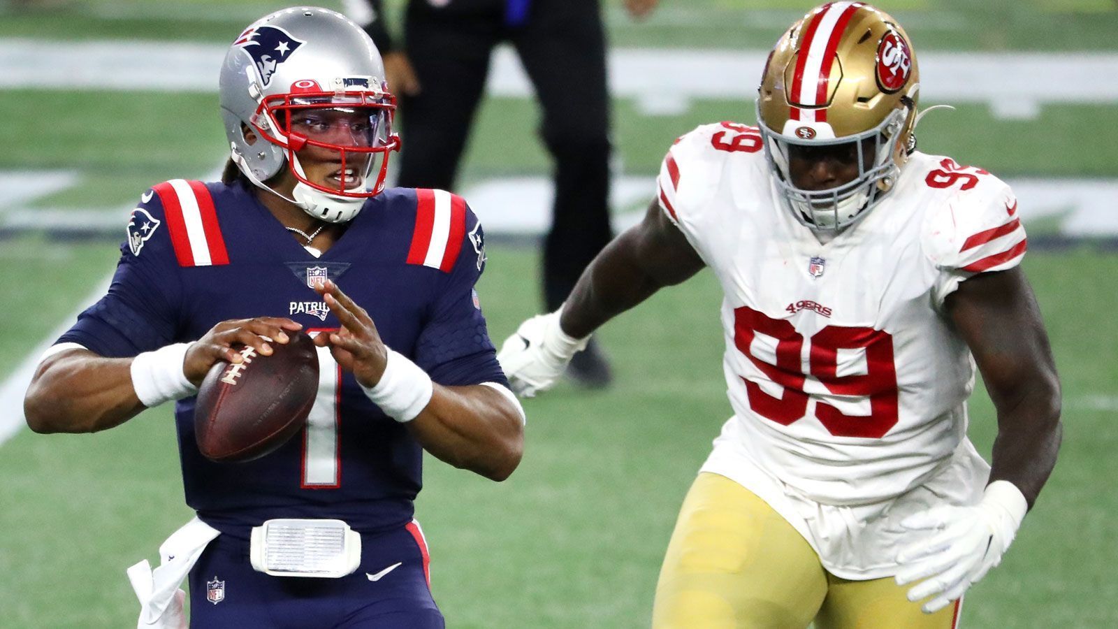 
                <strong>San Francisco 49ers </strong><br>
                Oder kommt mit einem möglichen Trade zwischen den Patriots und den San Francisco 49ers für Quarterback Jimmy Garappolo ein neuer Stein ins Rollen? "Ich denke, Jimmy wird unser Quarterback in der kommenden Saison sein, aber das kann ich natürlich nicht zu 100 Prozent bestätigen", sagte 49ers-Coach Kyle Shanahan im Dezember. Doch die Franchise würde nicht nur finanziell profitieren. Ein Trade würde vermutlich einen zusätzlichen Erstrundenpick ermöglichen, den San Francisco in einen Quarterback für die Zukunft investieren kann. Mit Justin Fields, Zach Wilson und Trey Lance stehen im diesjährigen Draft vielversprechende Optionen zur Verfügung, die hinter Newton behutsam aufgebaut werden könnten.
              