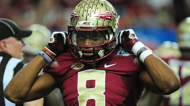 
                <strong>Defensive Back: Jalen Ramsey</strong><br>
                Defensive Backs: 1 Mal. Der einzige Defensive Back, der es jemals zu Nummer-1-Pick-Ehren bringt, ist Gary Glick. 1956 wählen die Pittsburgh Steelers ihn aus. Dieses Jahr könnte der zweite folgen. Denn neben Favorit Offensive Tackle Laremy Tunsil hat auch Cornerback Jalen Ramsey (Foto) von der Florida State Außenseiterchancen.
              