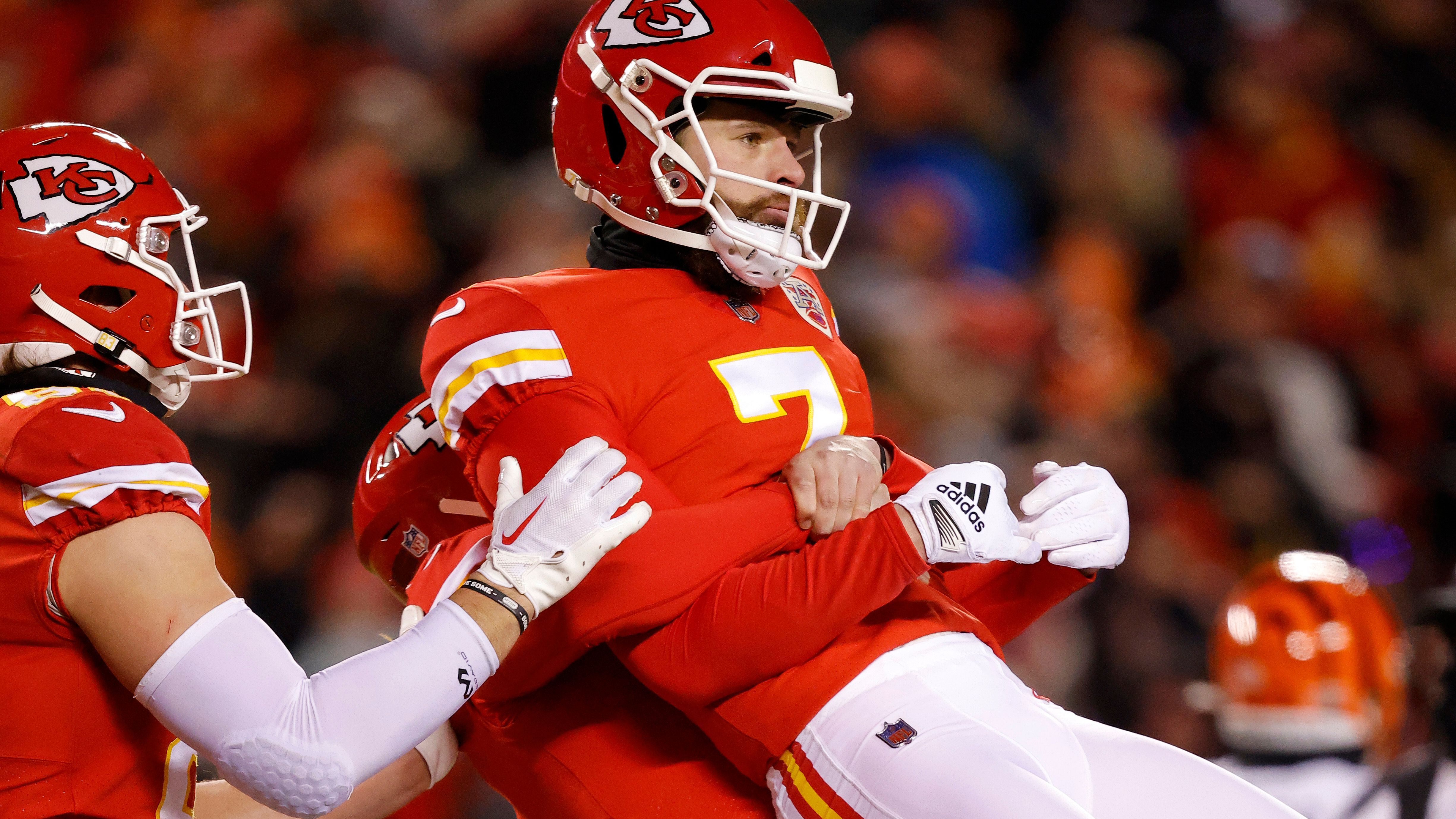 <strong>Platz 3: Harrison Butker</strong><br> Field Goal Quote: 89,423 Prozent<br> Aktiv von: 2017 – <strong>heute</strong> <br> Team: <strong>Chiefs</strong>